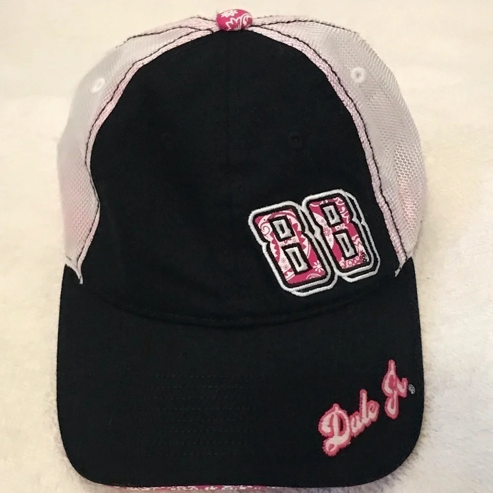Chase Authentics NASCAR 88 Dale Jr Adjustable Women's Black Pink Cap